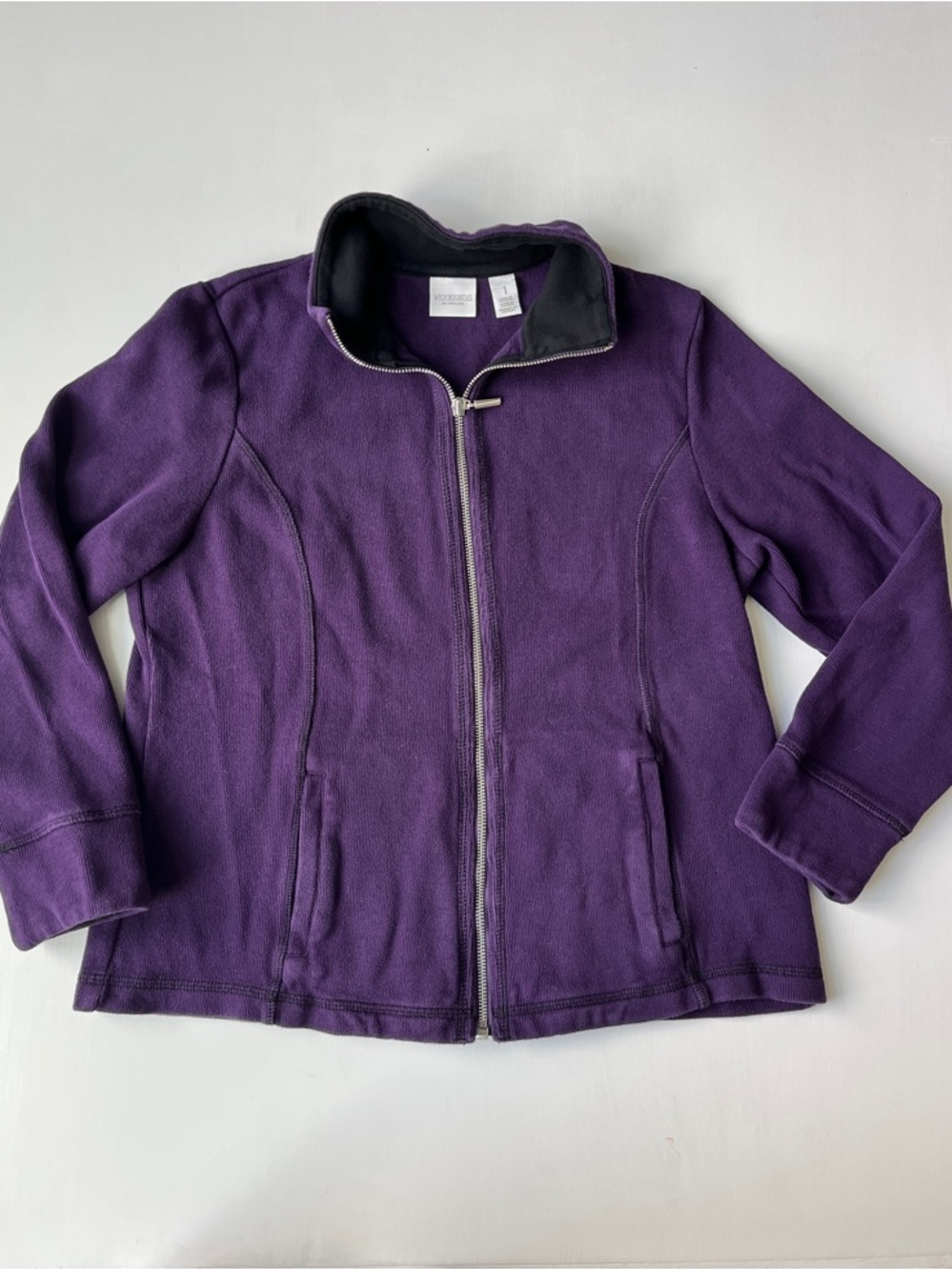 CHICO’S Purple Zip-Front Fleece Jacket